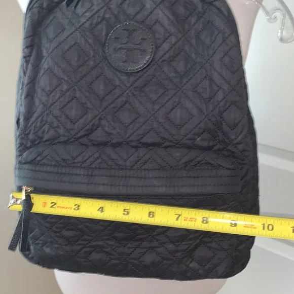 TORY BURCH GORGEOUS JET BLACK QUILTED BACKPACK - Picture 10 of 11